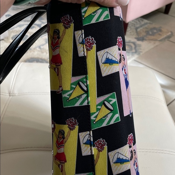 Cheerleader Print Black Tote Bag - Picture 5 of 7